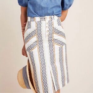 Anthropologie Quincy Eyelet Pencil Skirt